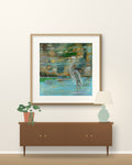 Blue Heron on the Flat Print